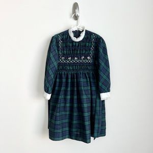 Vintage Blackwatch Plaid Smocked Dress Size 5